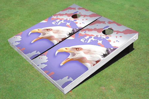 American Bald Eagle Drip Flag Custom Cornhole Board