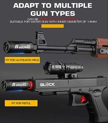 14mm CCW Compact Airsoft/gel Blaster Multi Color Barrel Flash Unit Attachment
