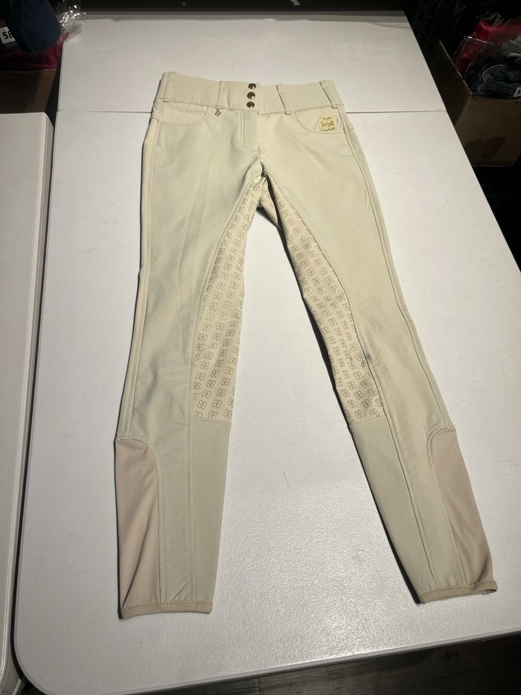 Barn & Beyond Breeches Women’s 24 Khaki Full Seat Riding Pants Polyester 26×26