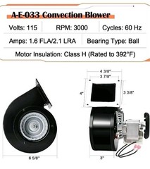 Hiorucet A-E-033 Convection Blower Fan for Breckwell P22 P23 P24 P26 P2000 P7000