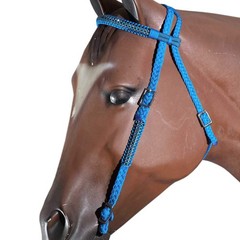 C-A311 Turquoise Horse Bridle Headstall Flat Braided Paracord Crystal Hilason
