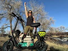Gyroor C1S Electric Scooter w/ Seat & Carry Basket 21Miles Range For Pet Dog Cat
