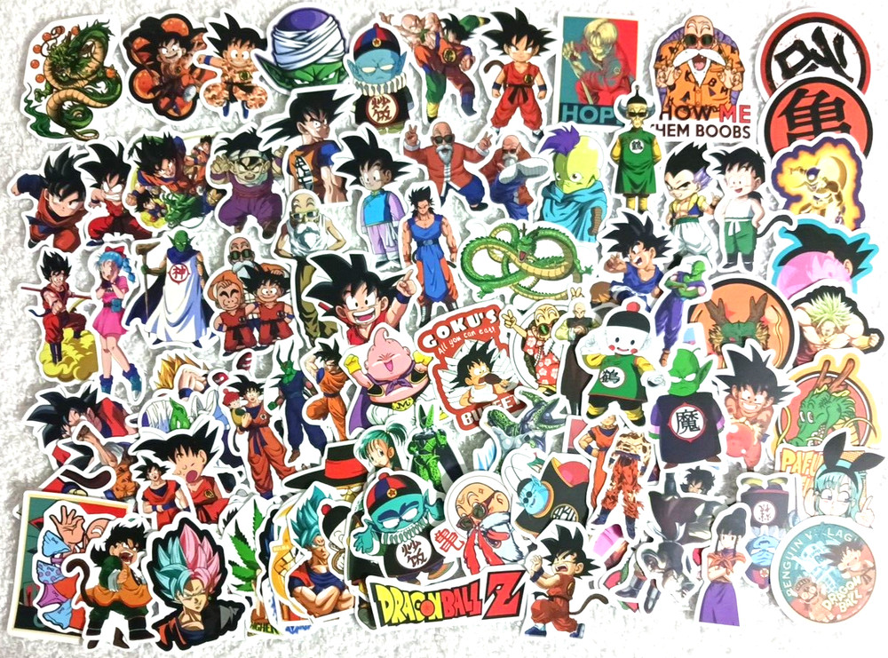 Stickers 100 decals. dragon, ball, anime. 3 inch sticker set. Any flat surface