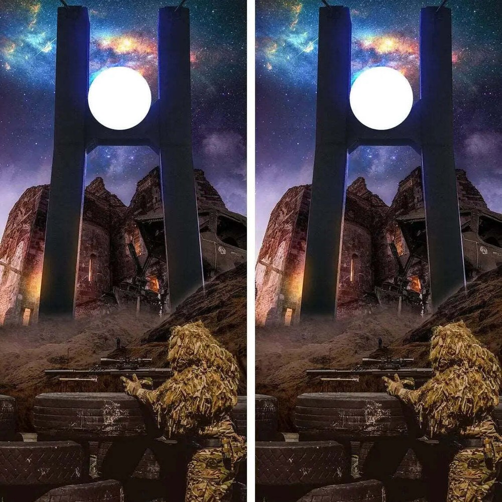 KT Cornhole Wraps Fantastical Landscape laminated Cornhole Vinyl Wraps / Sticker