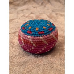 Handmade Crochet Hacky Sack Multi Color Woven Footbag Boho Hippie Style Ball