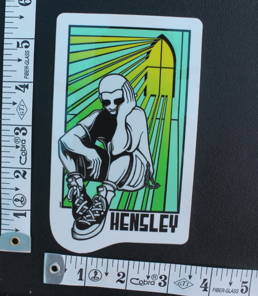 Matt Hensley H-Street Black Label Green Clear Z14B Vintage Skateboarding STICKER
