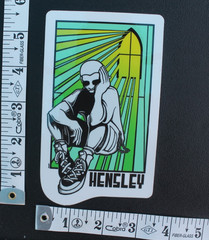 Matt Hensley H-Street Black Label Green Clear Z14B Vintage Skateboarding STICKER