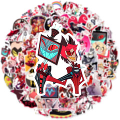 50Pcs Hazbin Cartoon Hotel Stickers Mixed Pack,Cartoon Characters Stickers Movi