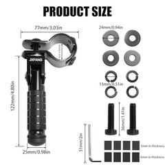 M8 Motorcycle Folding Rearsets Foldable Motorbike Footrest Bicycle Type B Black