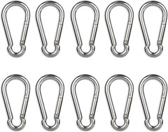 10 PCS Stainless Steel Carabiners Spring Snap Hooks Heavy Duty Keychain Clip NEW