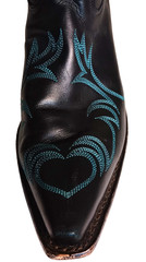 Vtg. Tony Lama Women’s Western Boots Black Turquoise Flame Design 8 1/2 B USA