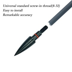 Archery Points 75/100/125/150 Grains 12pcs Stainless Steel 5/16 Inch Screwin…