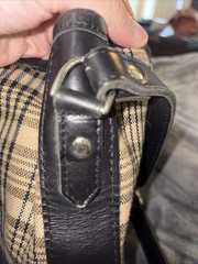 5/A Baker Elizabeth Bag Authentic Plaid Leather Crossbody Equestrian Purse Tote