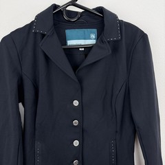 Romfh Jacket Womens 10 Black Equestrian Show Coat Studded Collar Softshell