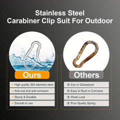 2PCS M12 316 SS Heavy Duty Marine Grade Snap Hooks Carabiner Clip Spring