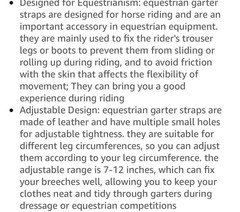 New Equestrian Adjustable Garter Straps In Brown