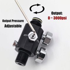 Adjustable Compressed Air Regulator Dual Gauge Pneumatic Air Valve Input 4500