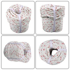 1/2 ‘X 120’High Strength Braided Rope Breaking Strength 1160 Pounds White Red