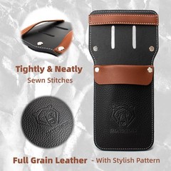 Archery Leather Pocket Arrow Quiver Portable 8 to10 Arrows Holder with Plastic