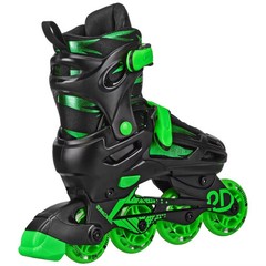 Roller Derby Green Wire Kids’ Inline-Quad Combo Skates – Black/Green (2-12)