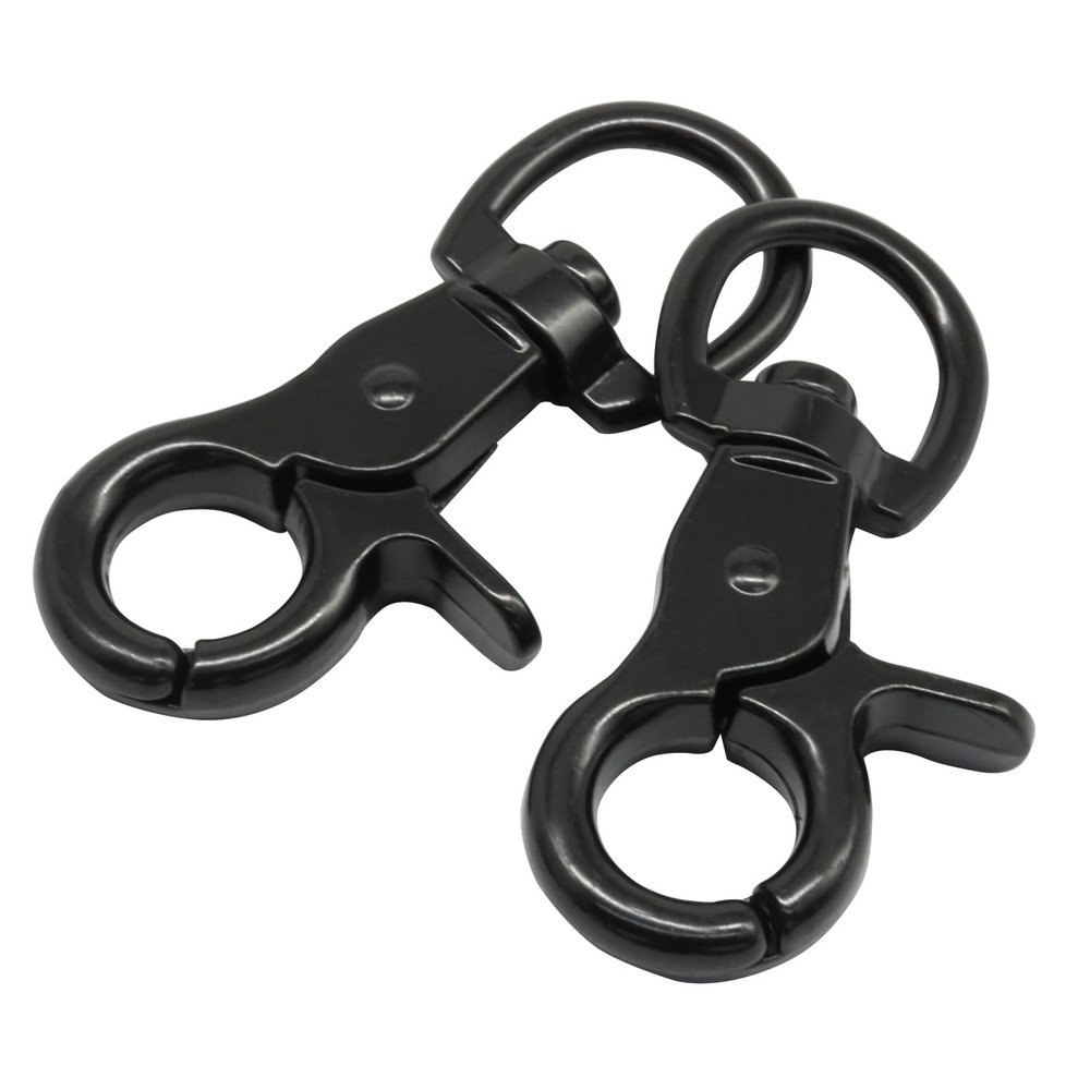10 PCS Black Swivel Trigger Snap Hook Stainless Steel Heavy Duty Scissor Clip