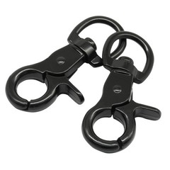 10 PCS Black Swivel Trigger Snap Hook Stainless Steel Heavy Duty Scissor Clip