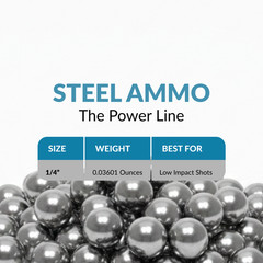 (1000) 1/4″ Inch Steel Slingshot Ammo Shot Balls 0.25″ Caliber