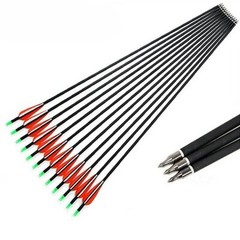 30″ Archery Carbon Arrows Spine 500 OD 7.8 mm For 40-60 lbs Compound/Recurve Bow