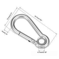 5Pcs Snap Hook 1.6″ 304 Stainless Steel Spring Snap Link Hook Clip Keychain