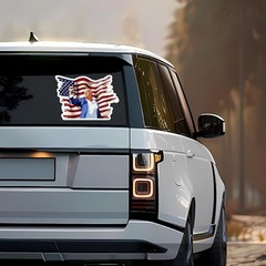 100Pcs Trump Stickers Patriotic US Flag Vinyl Decal Car Laptop Gas Waterproof