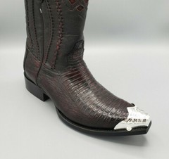 WESTERN COWBOY BOOT TIPS Pair – Silver Engraved Flat Tips w Heel Guards