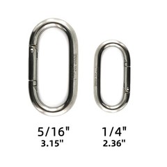 4 Pack 1/4″ 2.36″ Heavy Duty Carabiner Clip Spring Snap Hook Stainless Steel