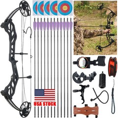 19-70lbs Compound Bow Arrows Kit Hunting Adjustable Archery Hunt Shooting Target