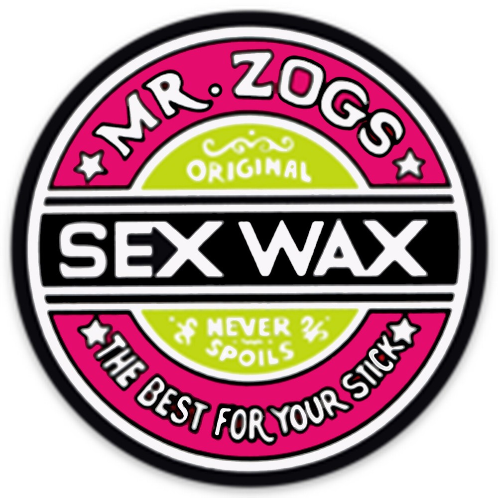 Mr Zog’s Sex Wax – Neon Pink / Lime Green w/ black border Die Cut Round STICKER