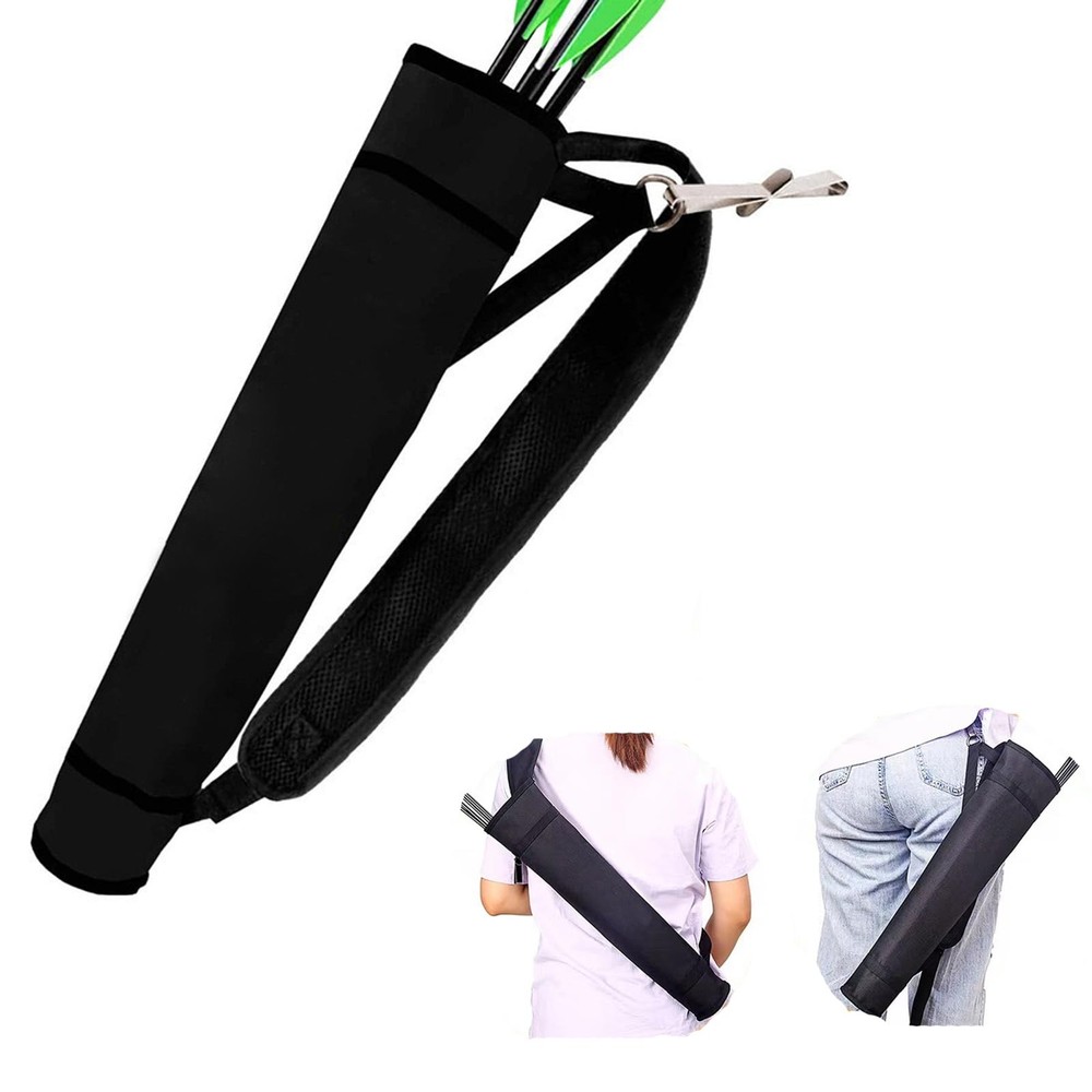 KURUGEILI Archery Quiver Back and Hip Quivers Approx. 18in x 3in, Black