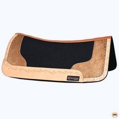 45HS Hilason Western Wool Felt Horse Saddle Pad W/ Leather Along Boder