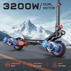 RUITOO T2 MASTER Electric Scooter for Adults, 3200W, 35MPH, 40 Miles, Commuter