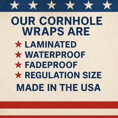 WATERPROOF American Eagle USA Flag Cornhole Board Wraps / Cornhole Decals