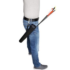 SAS Leather Tube Hip Quiver Arrow Holder with Belt Clip Black