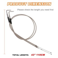 43″ Throttle Idle Cable Stainless Steel Braided Throttle Cable Wire Kit with …