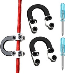 2 Sets Archery Metal U Nock D Loop with Screwdriver for Compound Bow Hunting