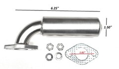 Low Profile Short SS Exhaust Muffler | Fits Predator 3HP 79cc Harbor Freight Min
