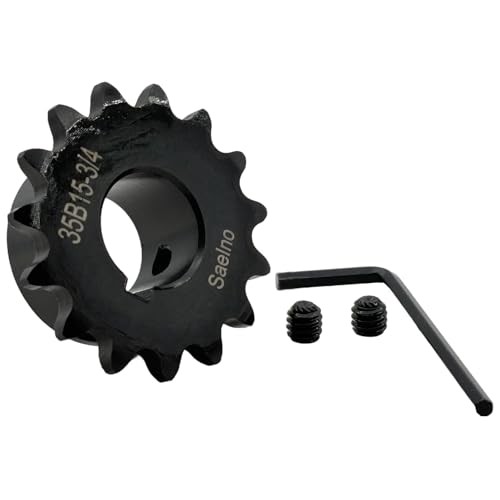 #35 Roller Chain Sprocket Type B 3/4 inch Bore 15 Tooth, Hardened Antirust
