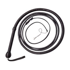 Bull Whip 04 TO 12 Feet 16 Plaits Kangaroo Hide Black Leather CUSTOM BULLWHIP
