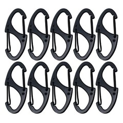 10 Pack 1.6 Inch Small Carabiner Clips Metal Double Sided Spring Gate Snap Hooks
