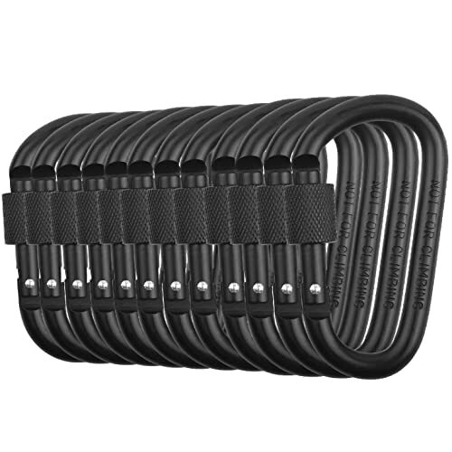 Locking Carabiner Clip D Ring Spring Snap Key Chain Hook 3″ Screw Gate Hook T…