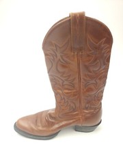 ARIAT Mens Leather Western Cowboy Boots Brown Patterned Style #34740 Size 8.5 D