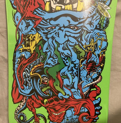 New Santa Cruz Rob Roskopp Target 5 Fluorescent Green Reissue Skateboard Deck
