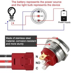3 Pack ON Off Round Rocker Switches with Wire Socket 3 Pin 12V AC/DC 20A Red