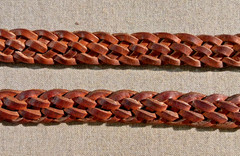 54″ Full Horse English Braided Leather Reins, Made in England, Color: Oak Bark